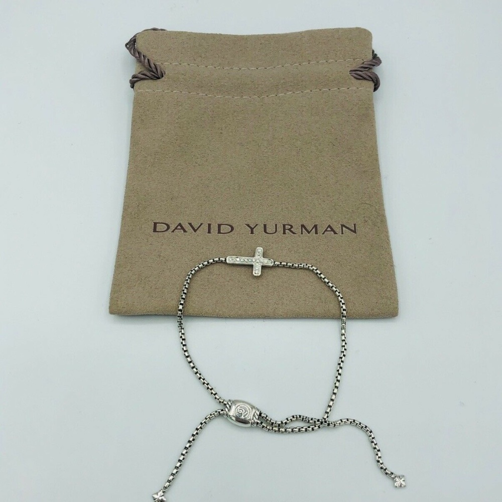 David Yurman Pave Diamond Cross Crucifix Bracelet